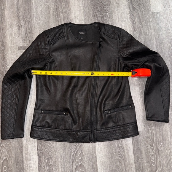 Liverpool Black Quilted Leather Jacket Large - Picture 3 of 8